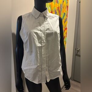 SHEIN White Sleeveless Button-Down Shirt